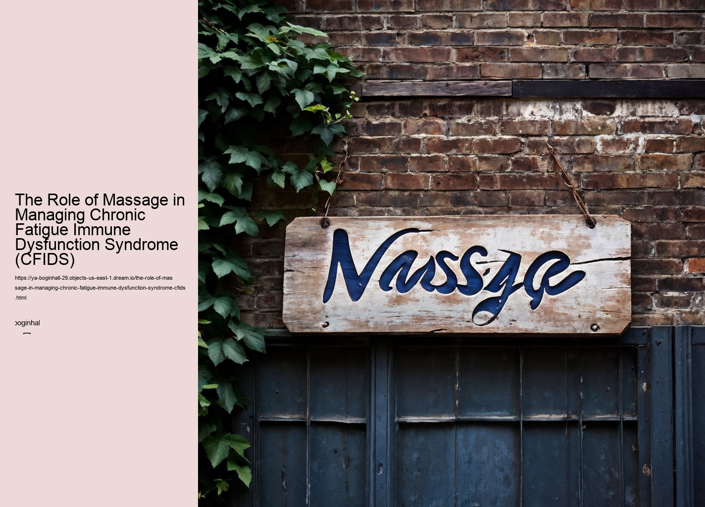 The Role of Massage in Managing Chronic Fatigue Immune Dysfunction Syndrome (CFIDS)